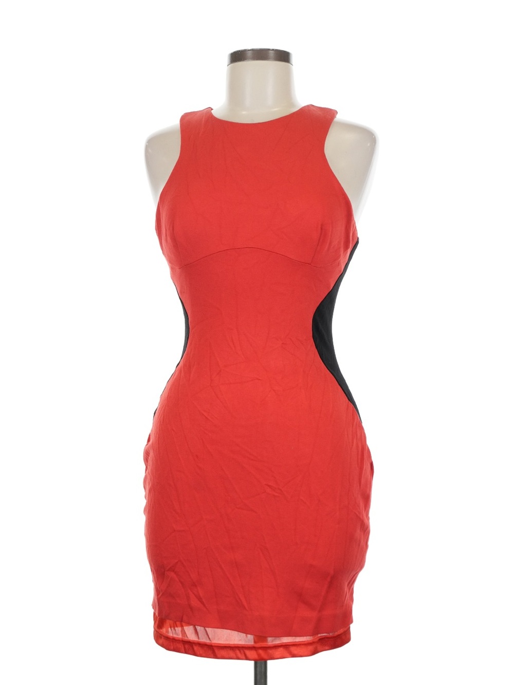 NWOT bebe Red & black colorblock bodycon dress medium